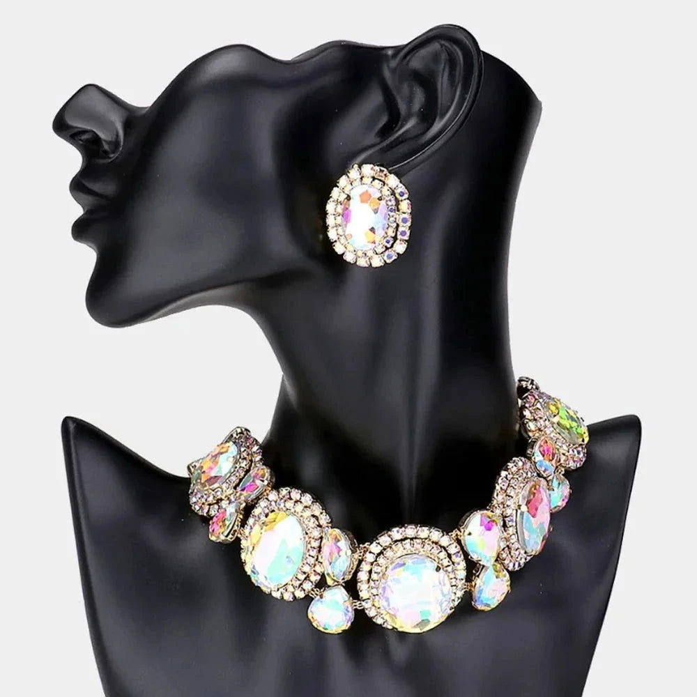 EM Crystal Necklace Set Earrings - ShopEbonyMonique