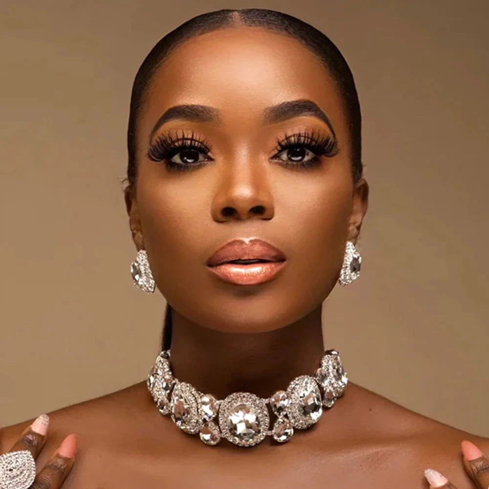 EM Crystal Necklace Set Earrings - ShopEbonyMonique