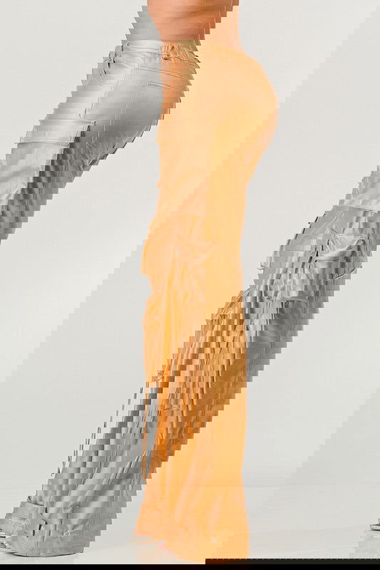 EM FAMOUS PU LEATHER CARGO PANTS - ShopEbonyMonique