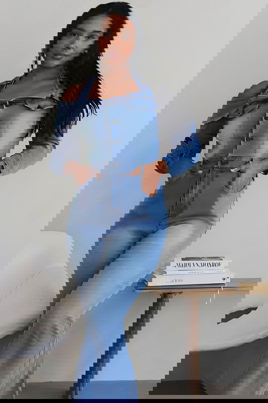 EM LIGHT WASHED OFFSHOULDER DENIM JUMPER - ShopEbonyMonique