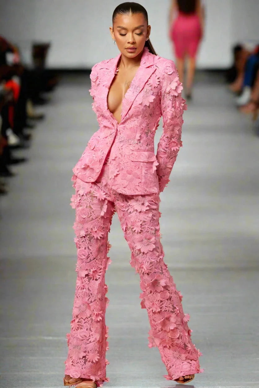 EM Lace Women Suit Pants Set - ShopEbonyMonique