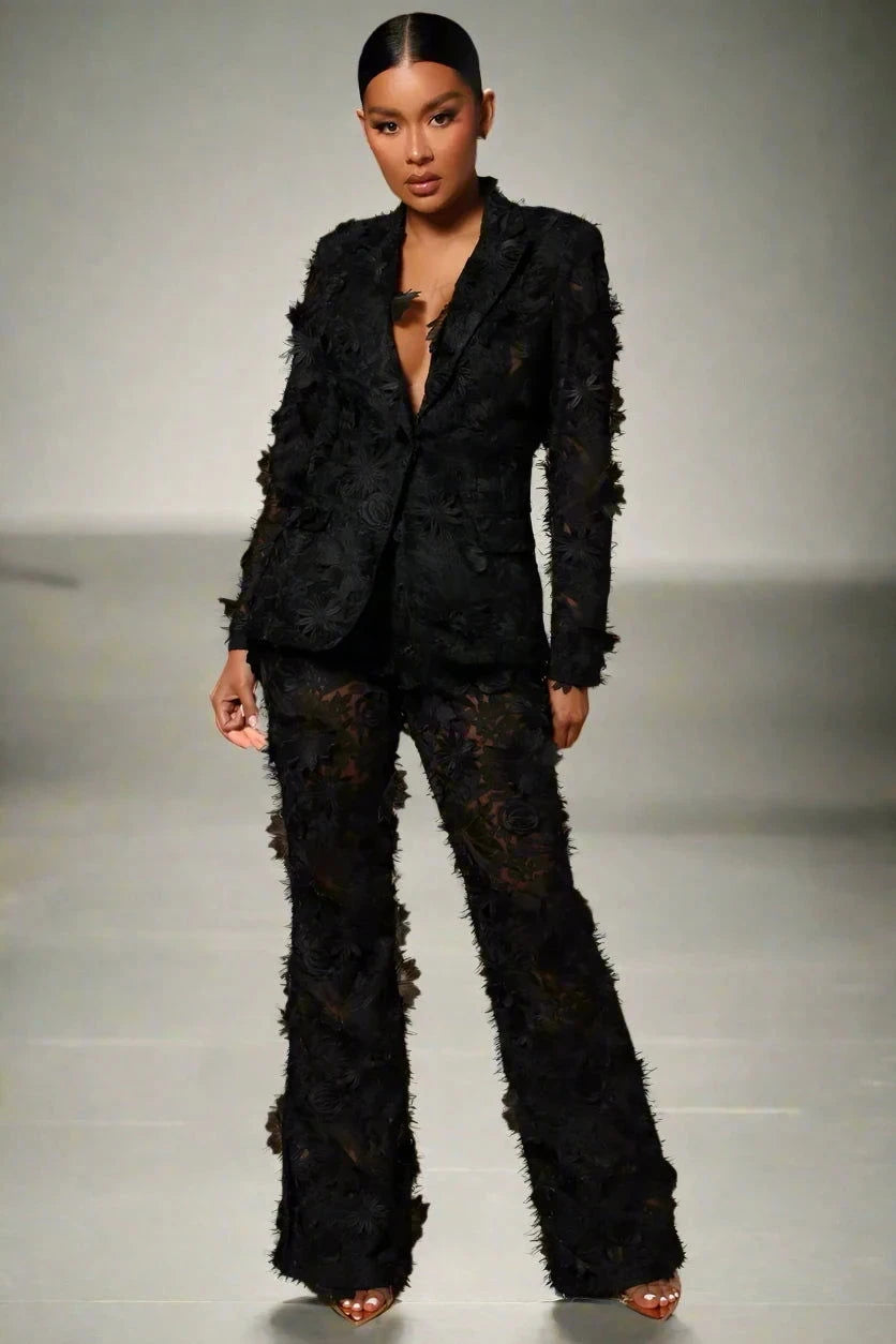 EM Lace Women Suit Pants Set - ShopEbonyMonique
