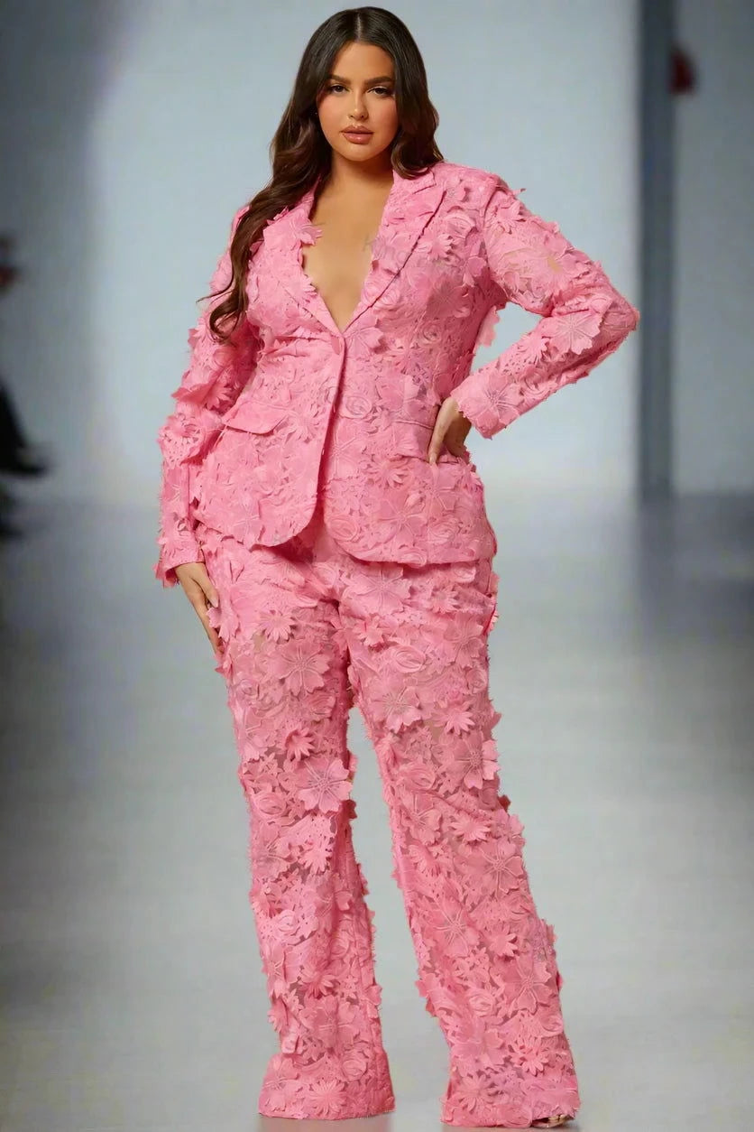 EM Lace Women Suit Pants Set - ShopEbonyMonique