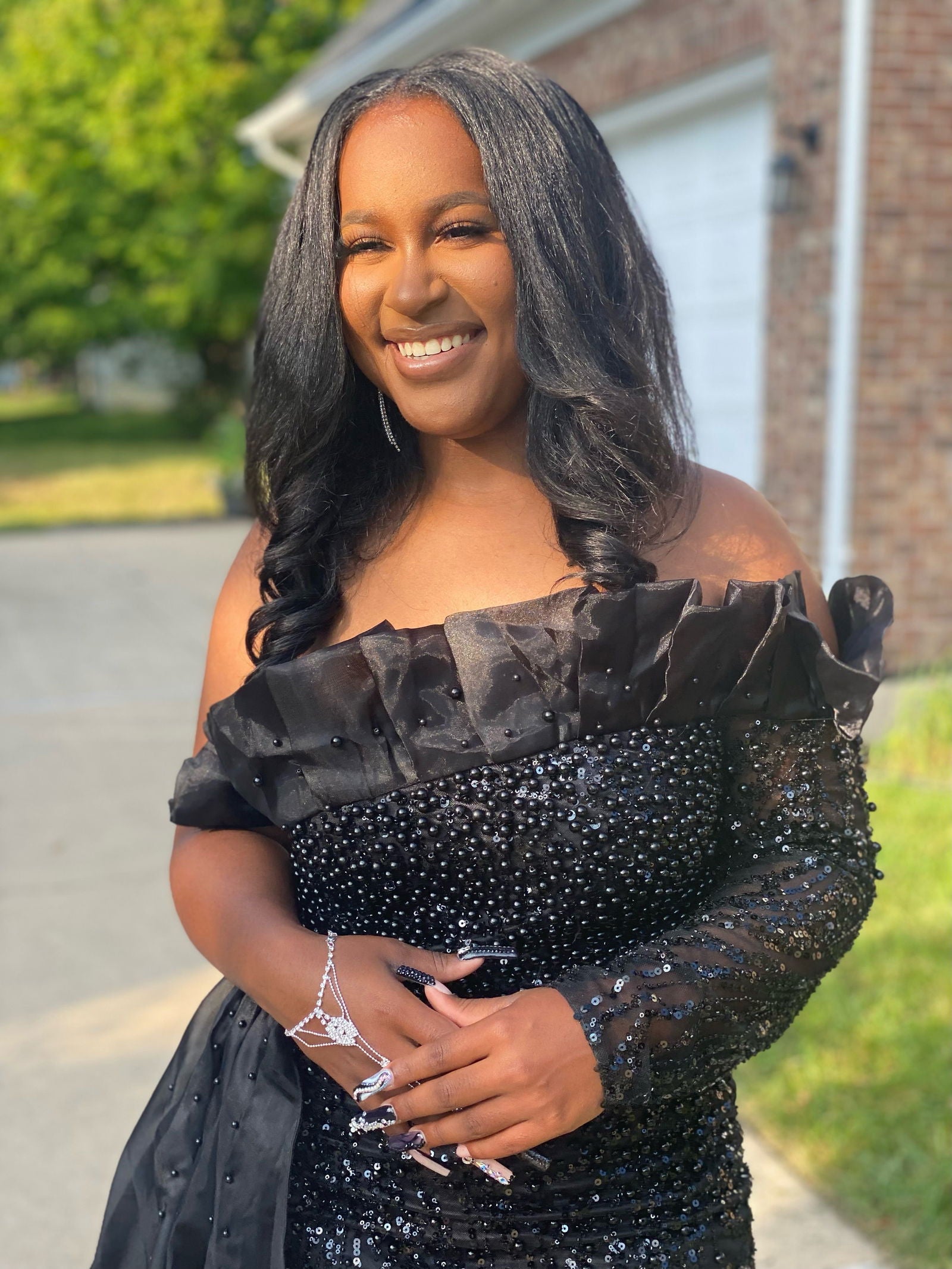 EM Pearls One Shoulder Mini Cocktail Dress - ShopEbonyMonique