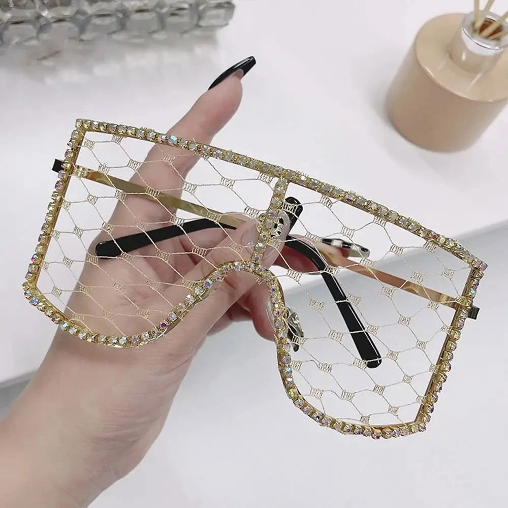 EM Rhinestone Mesh Glasses - ShopEbonyMonique
