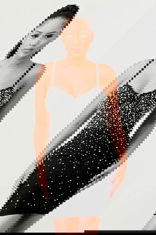 EM Star Pearls Bandage Mini Dress - ShopEbonyMonique