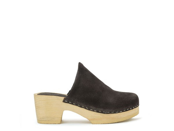 EM TAUPE SUEDE CLOGS - ShopEbonyMonique