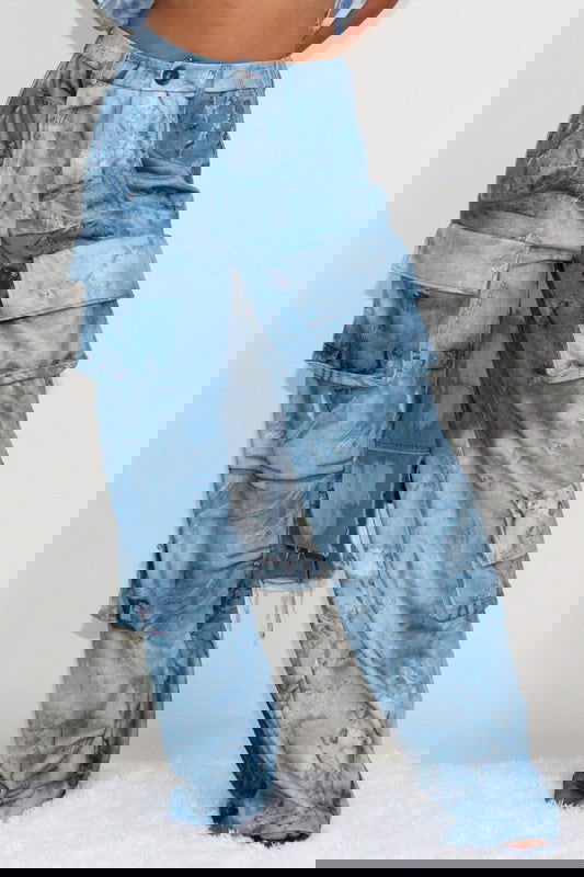 EM TIE DYE PRINT CARGO CASUAL PANTS - ShopEbonyMonique