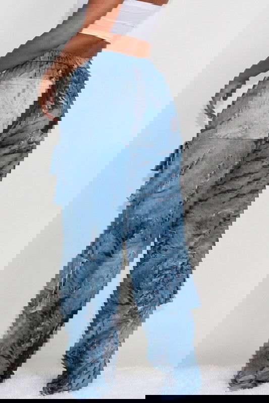 EM TIE DYE PRINT CARGO CASUAL PANTS - ShopEbonyMonique