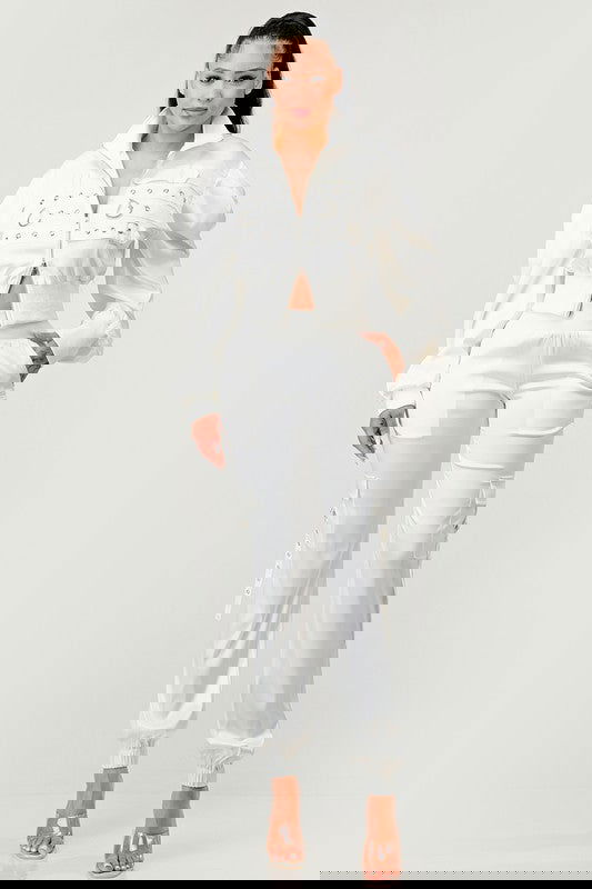 Eclat Urban White Trouser Matching Set - ShopEbonyMonique