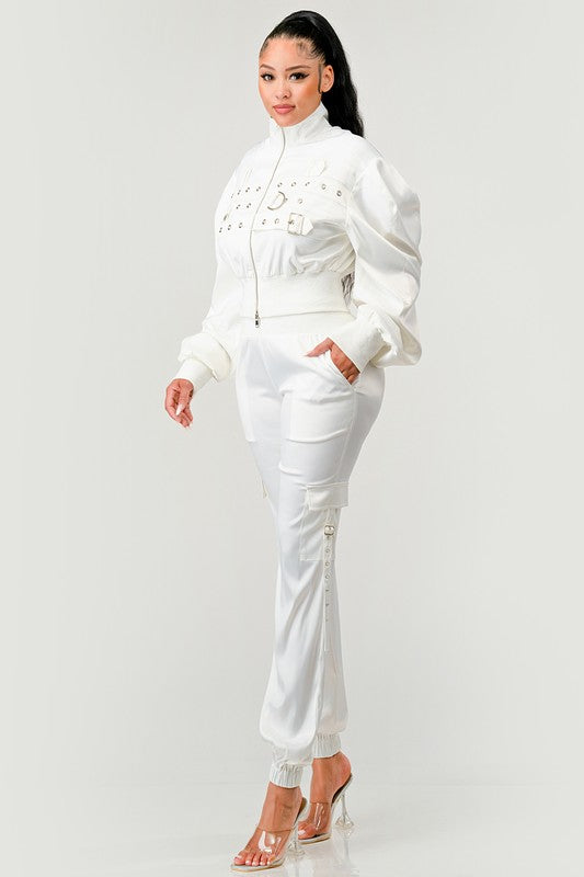 Eclat Urban White Trouser Matching Set - ShopEbonyMonique