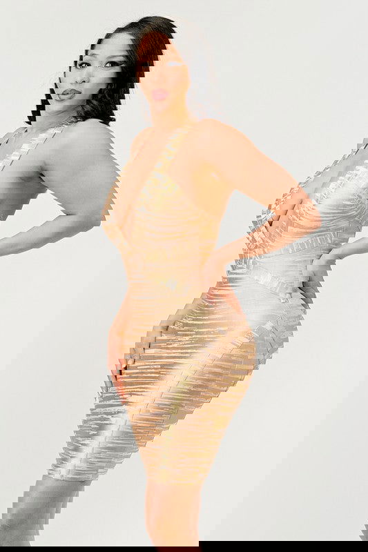 Gold Glamour Bandage Dress - ShopEbonyMonique