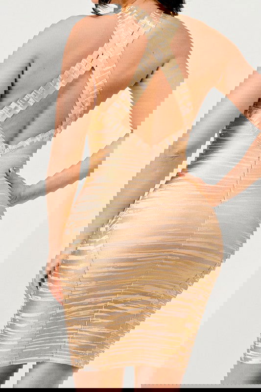 Gold Glamour Bandage Dress - ShopEbonyMonique