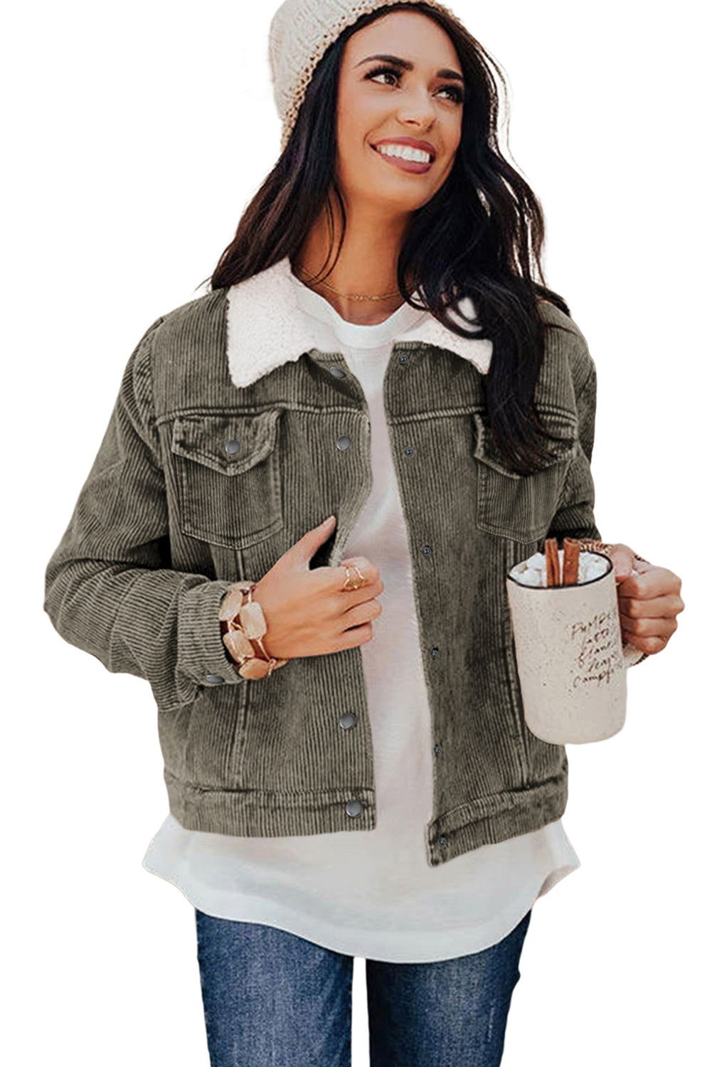 Gray Corduroy Jacket - ShopEbonyMonique