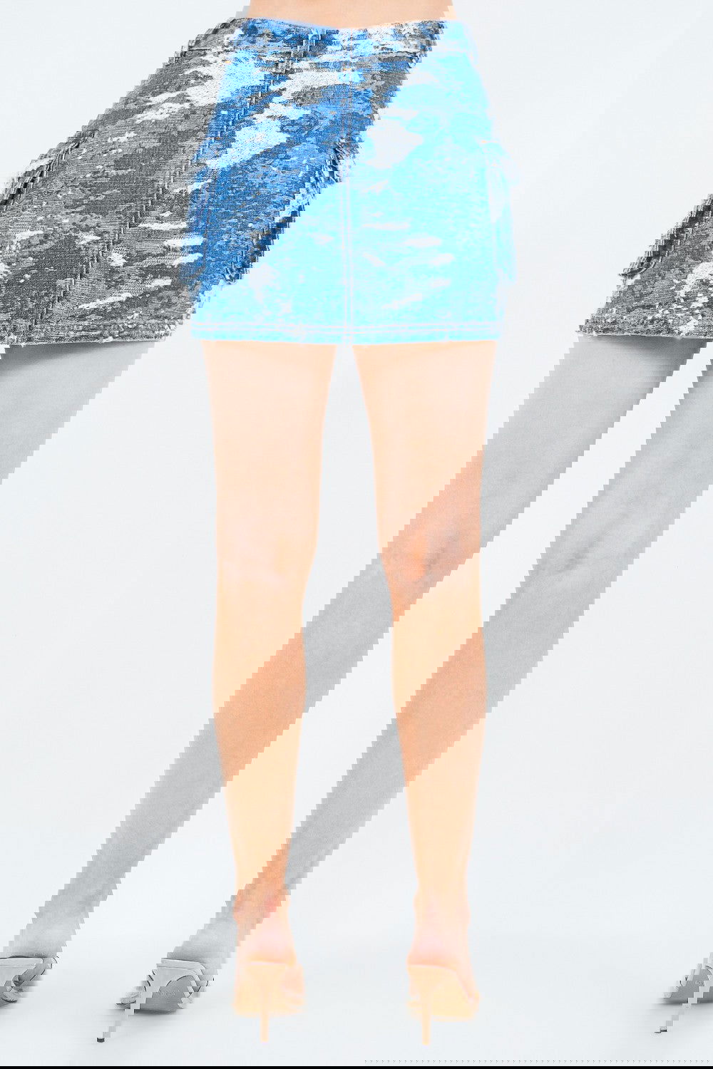 Jacquard Trim Cargo Mini Denim Skirt - ShopEbonyMonique