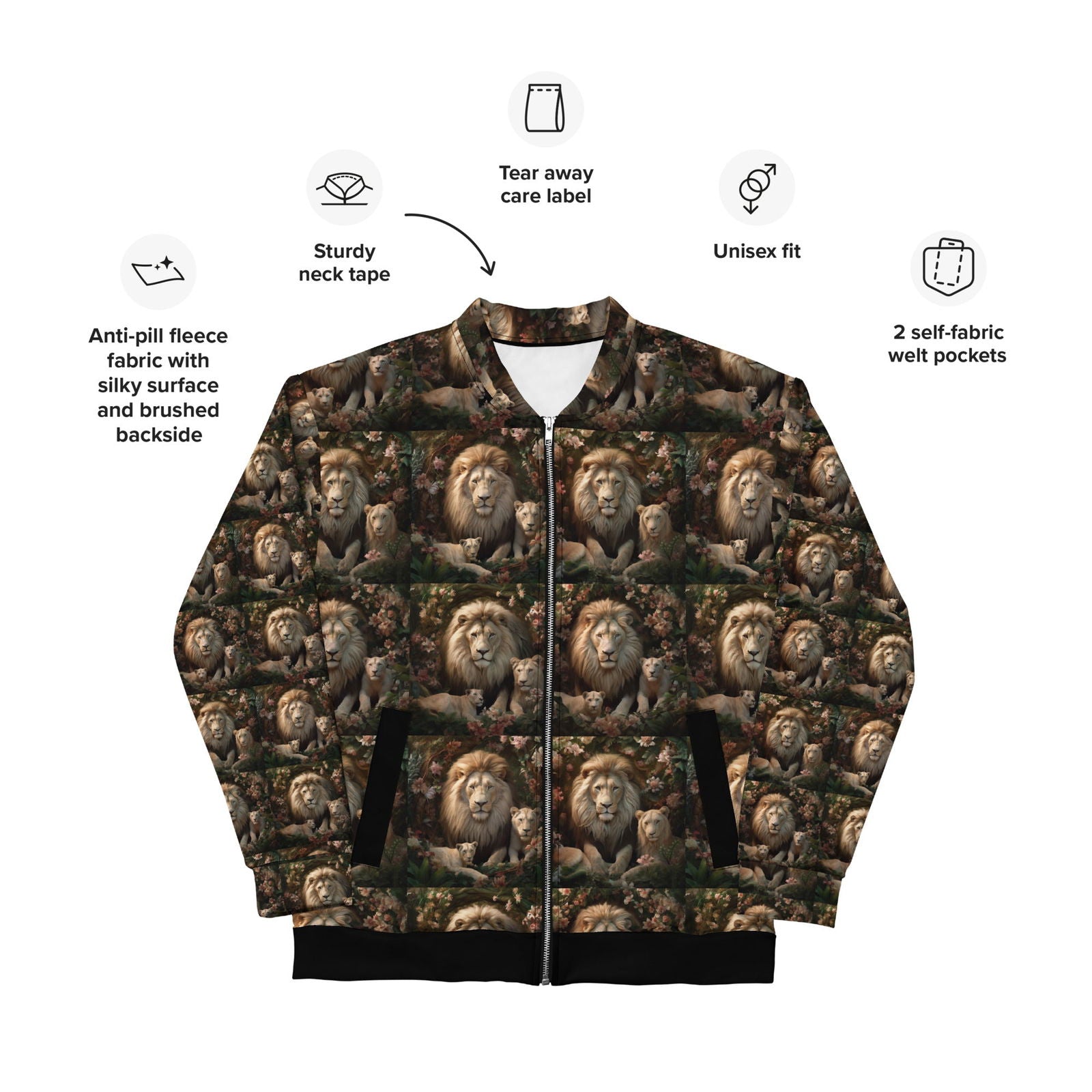 Lion Unisex Bomber Jacket - ShopEbonyMonique