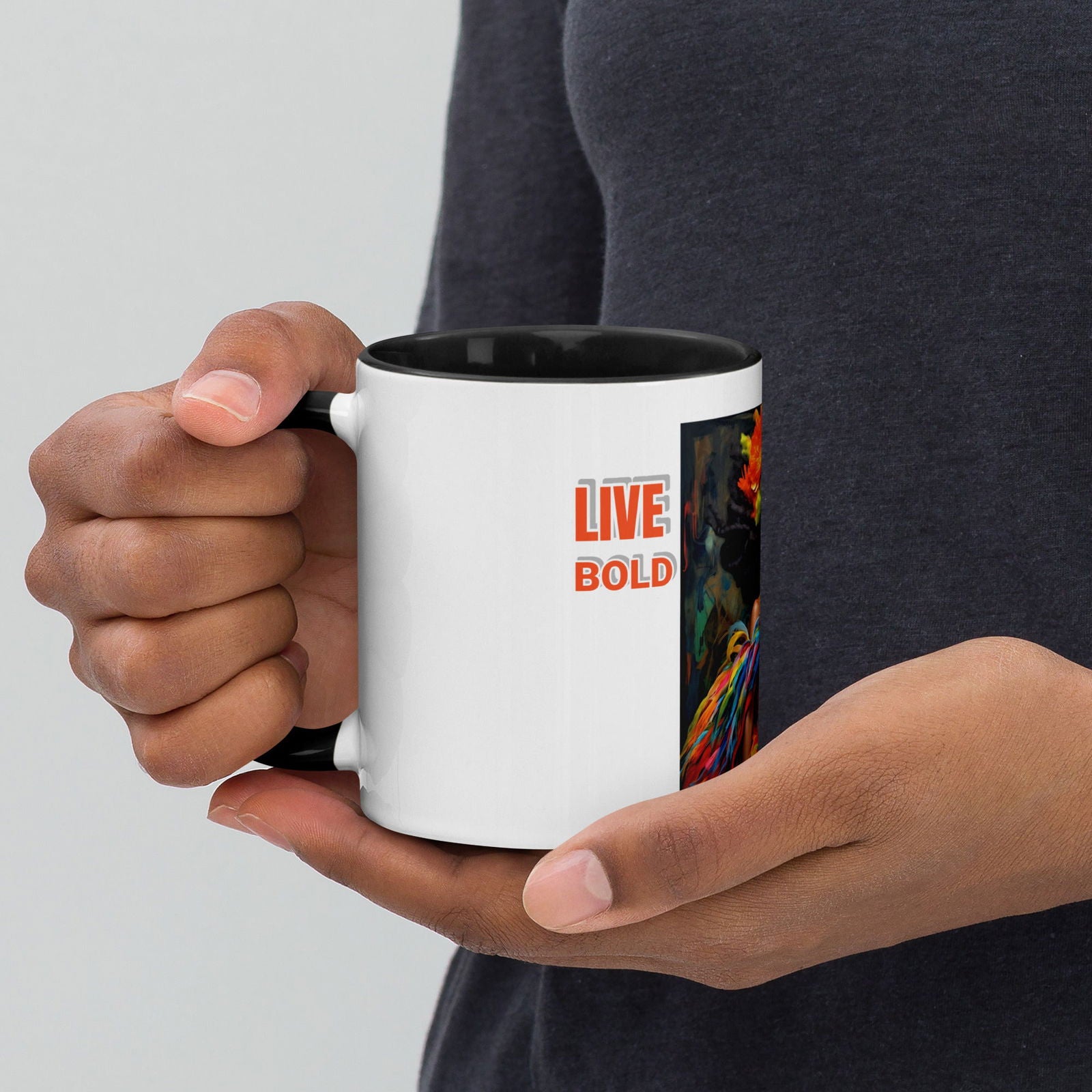 Live Bold Mug with Color Inside - ShopEbonyMonique