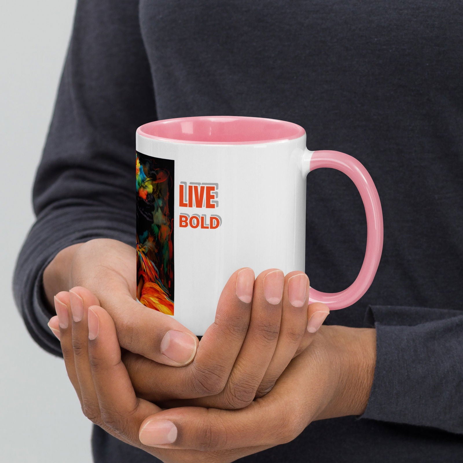Live Bold Mug with Color Inside - ShopEbonyMonique