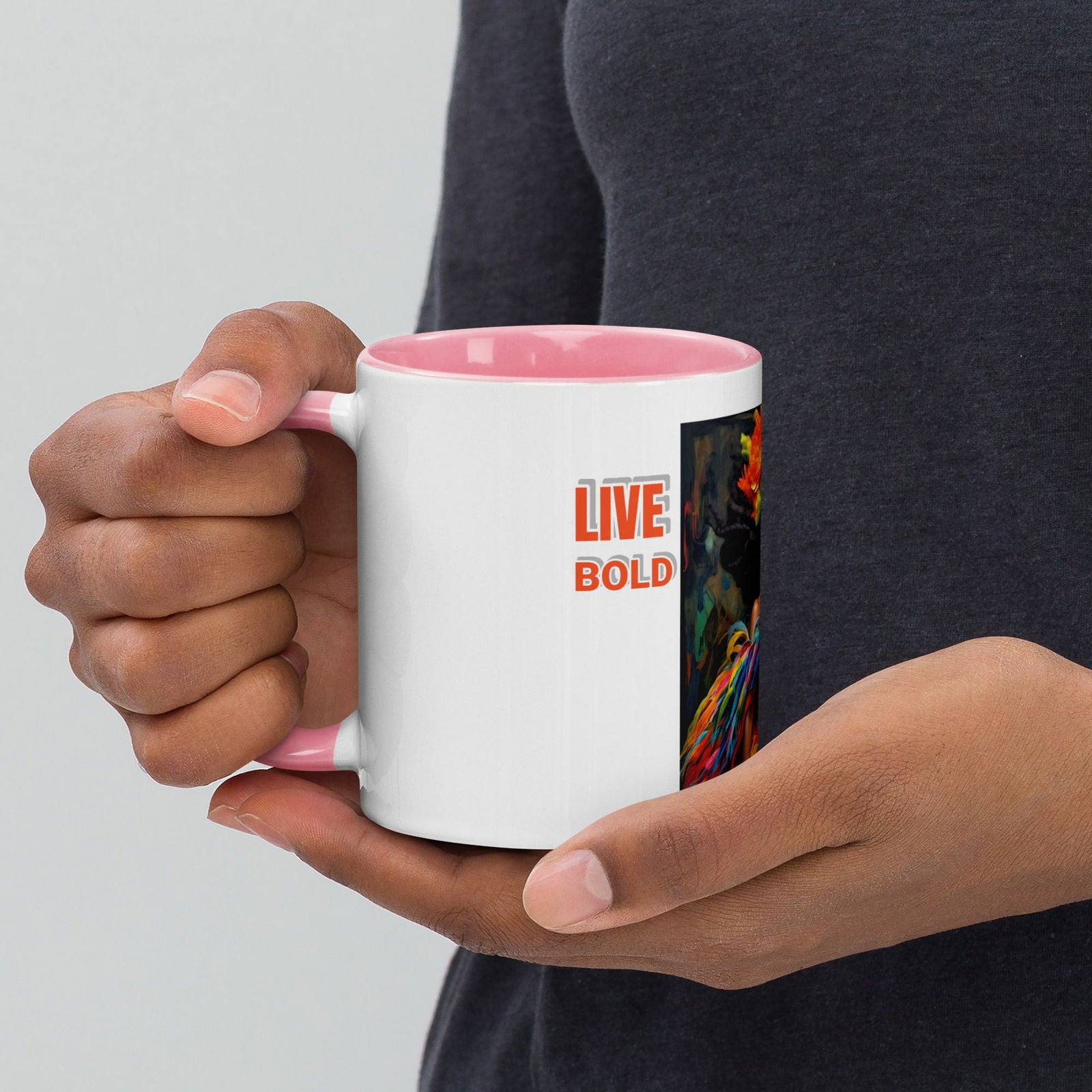 Live Bold Mug with Color Inside - ShopEbonyMonique