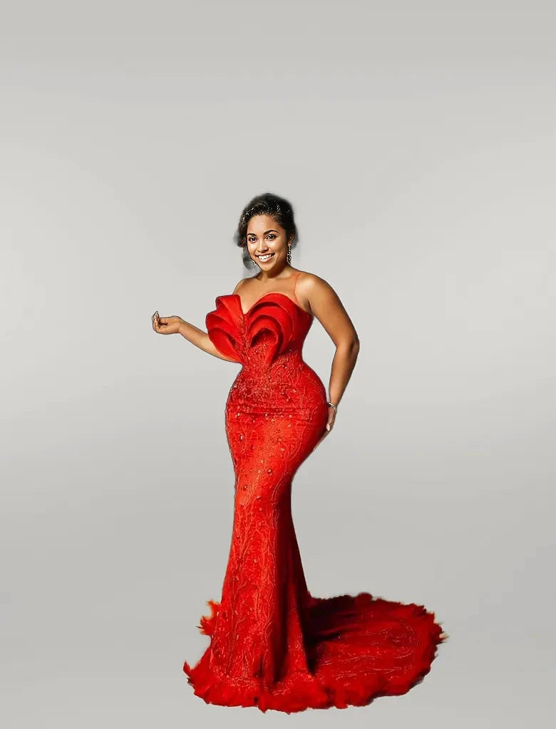 Luxury Lace Beaded Sweetheart Dress - ShopEbonyMonique