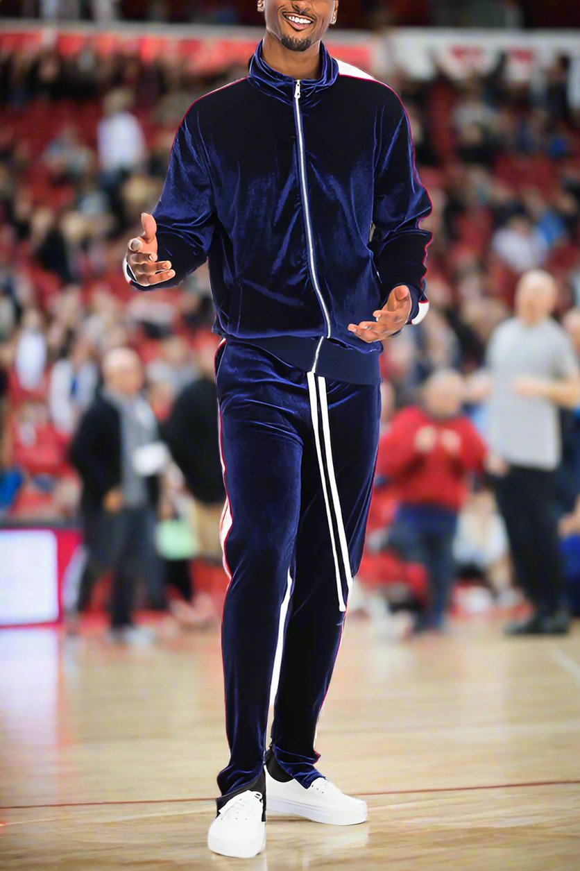 MENS VELOUR TRACK JACKET AND TRACK PANT SET - ShopEbonyMonique