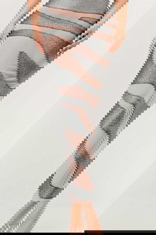 Metallic Bandage Mesh Insert Dress - ShopEbonyMonique