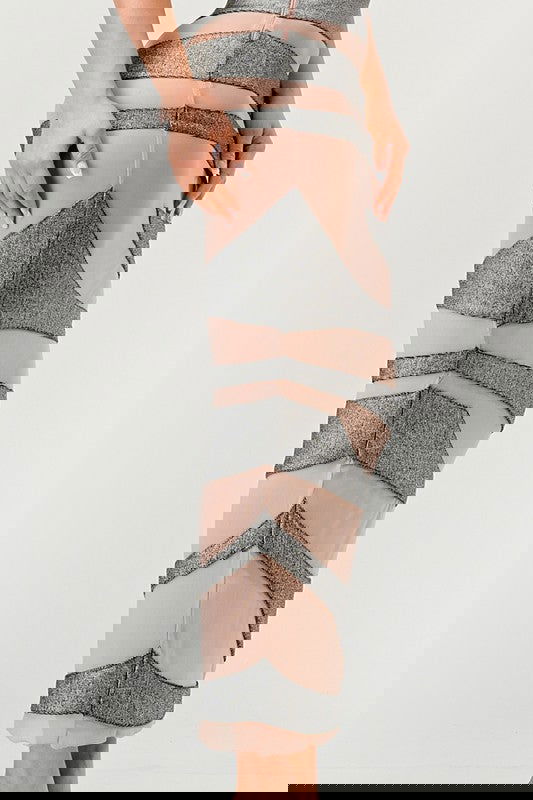 Metallic Bandage Mesh Insert Dress - ShopEbonyMonique