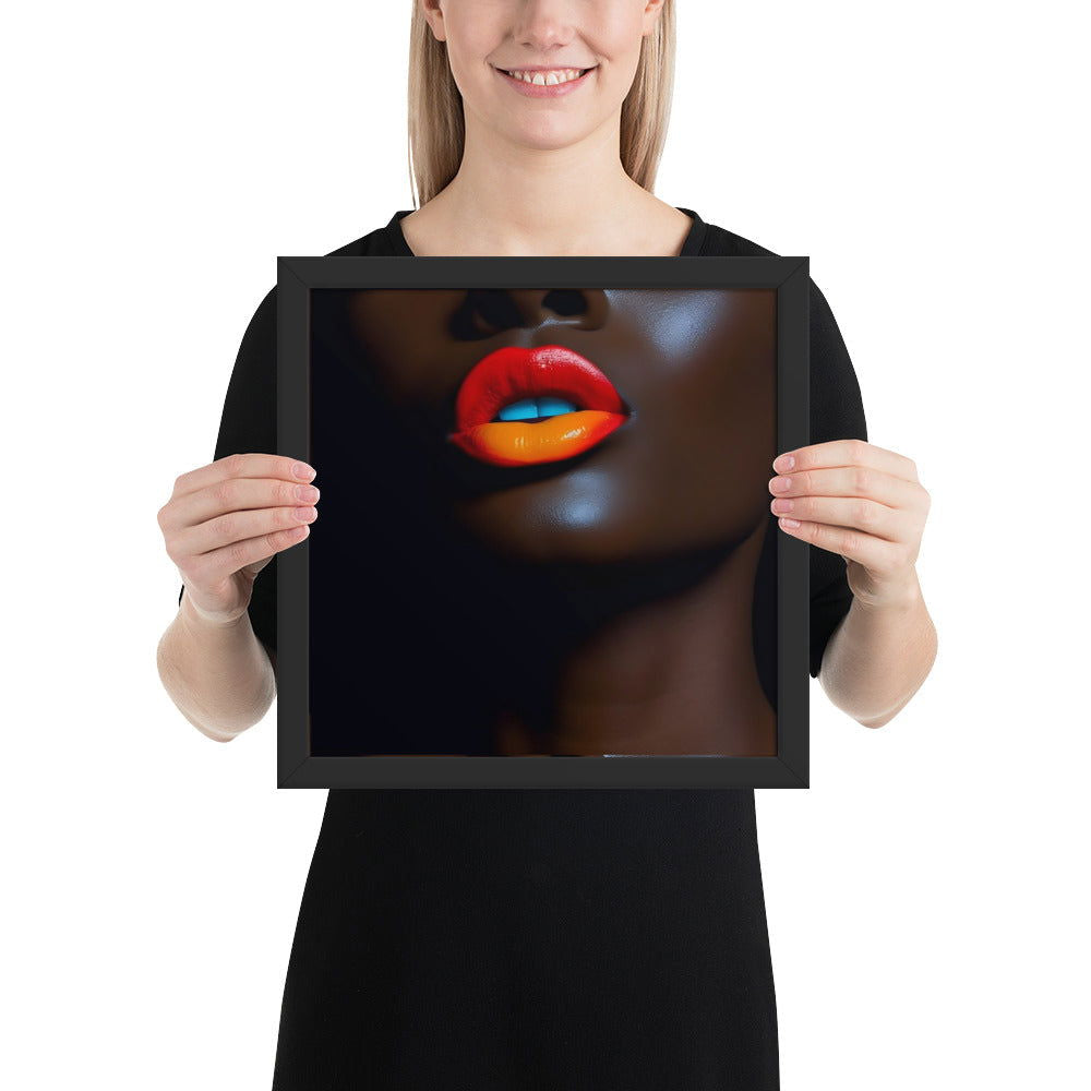 Orange Lips Framed poster - ShopEbonyMonique
