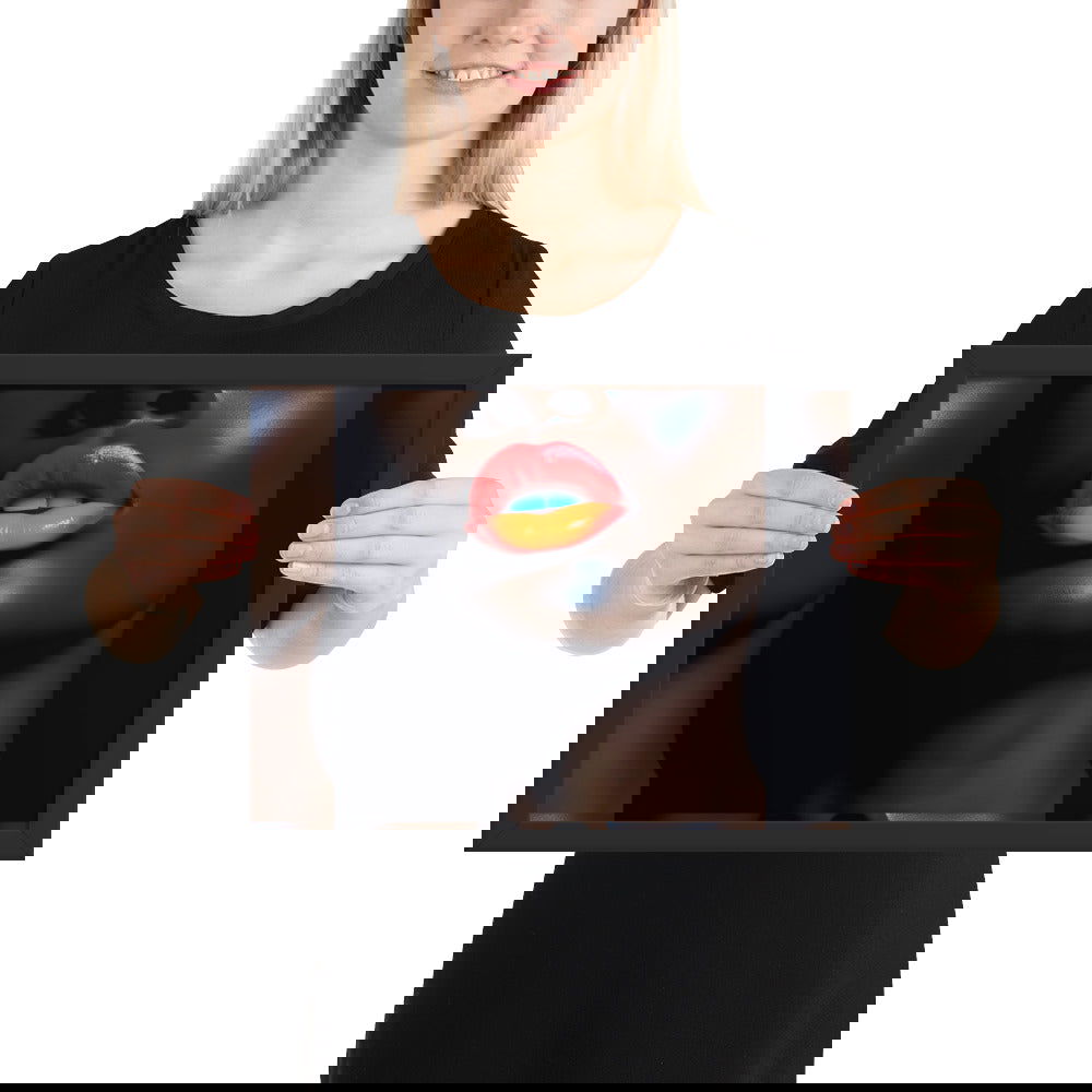 Orange Lips Framed poster - ShopEbonyMonique