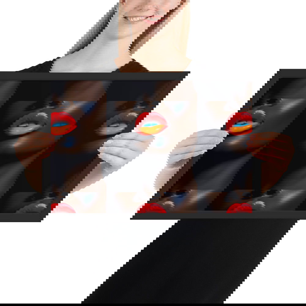 Orange Lips Framed poster - ShopEbonyMonique