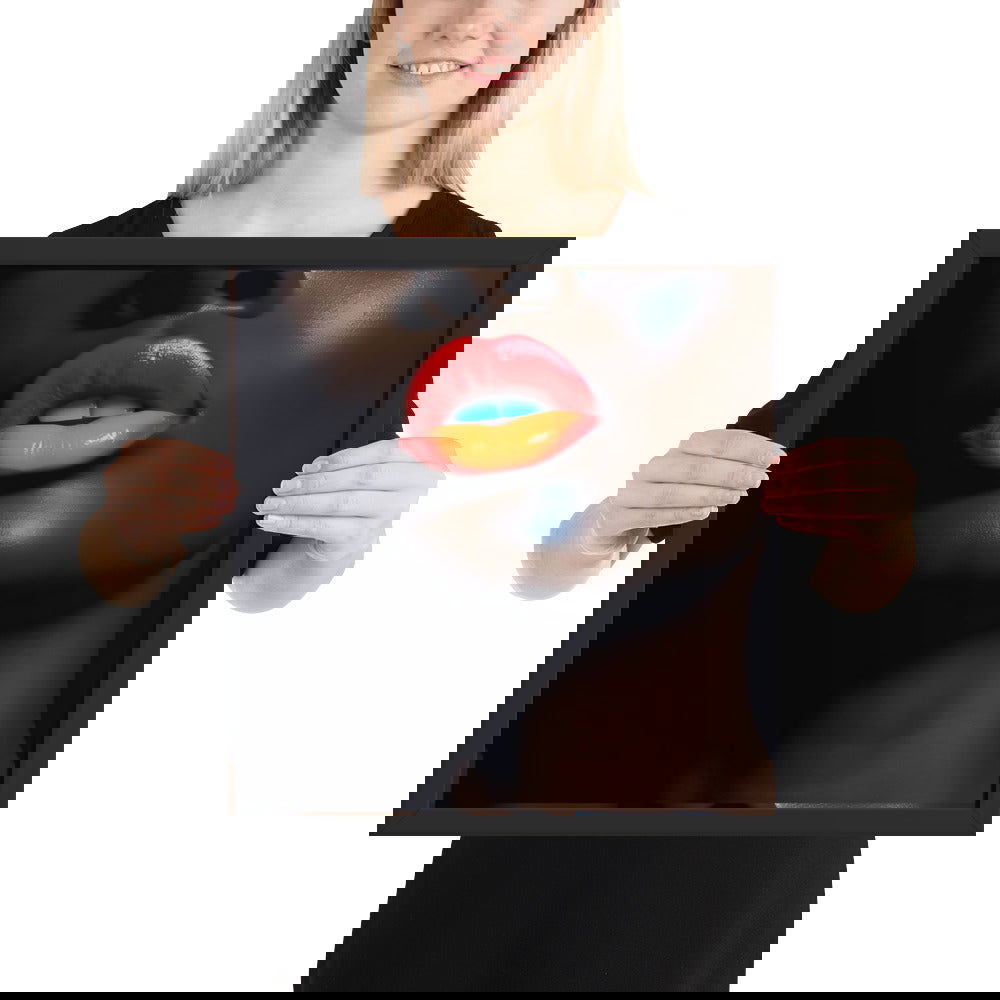 Orange Lips Framed poster - ShopEbonyMonique