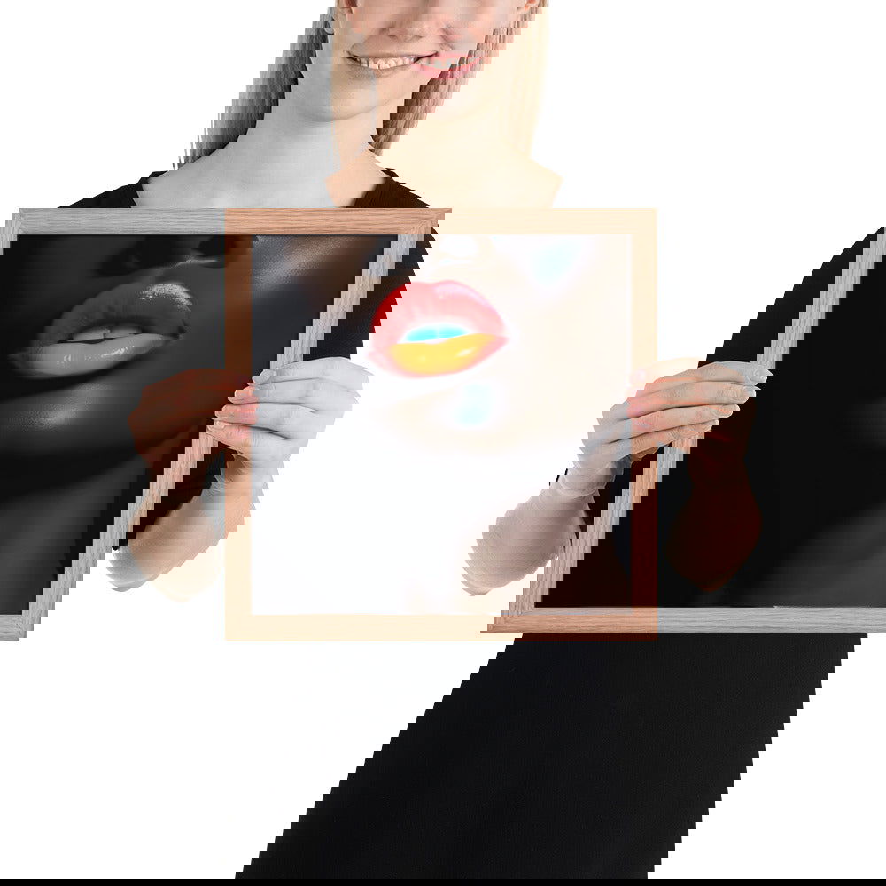 Orange Lips Framed poster - ShopEbonyMonique