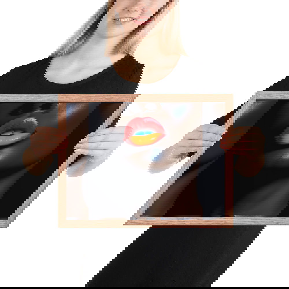 Orange Lips Framed poster - ShopEbonyMonique