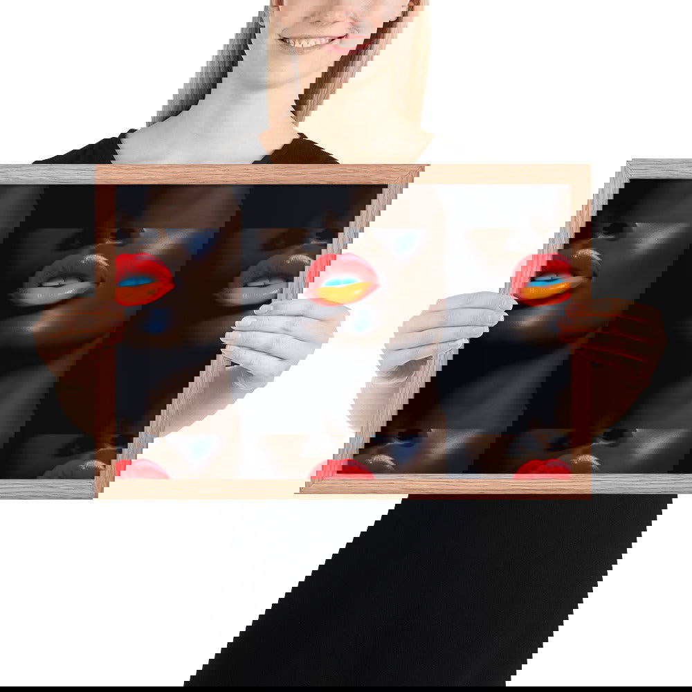 Orange Lips Framed poster - ShopEbonyMonique