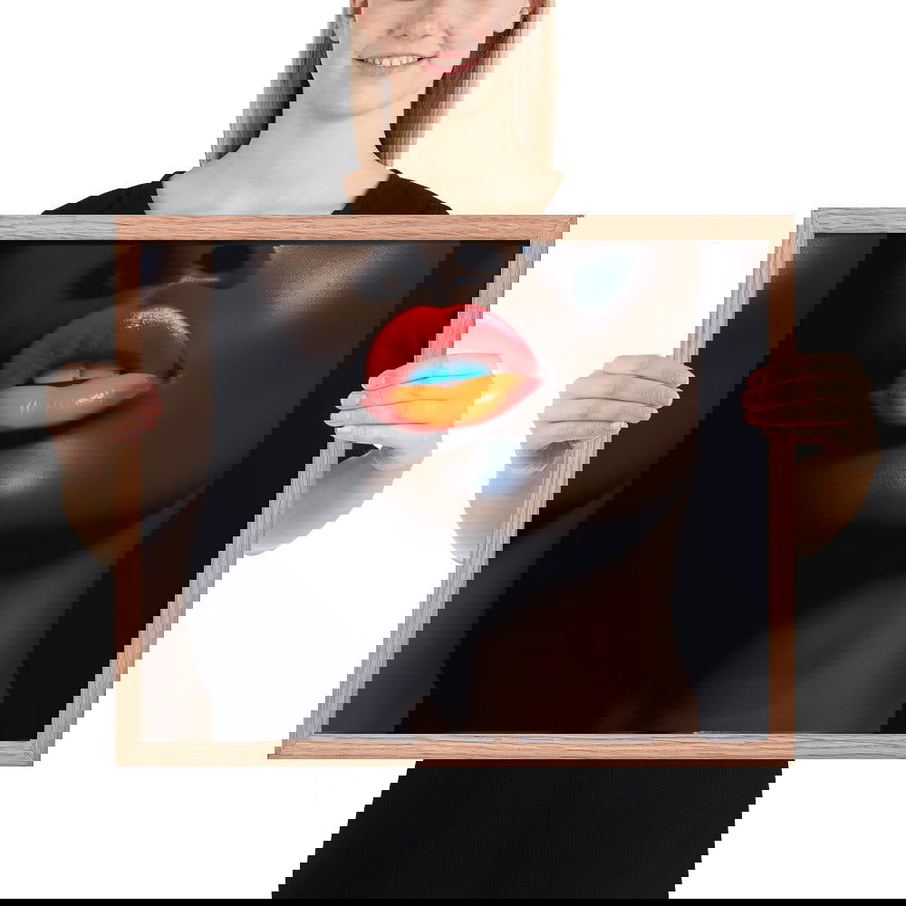 Orange Lips Framed poster - ShopEbonyMonique