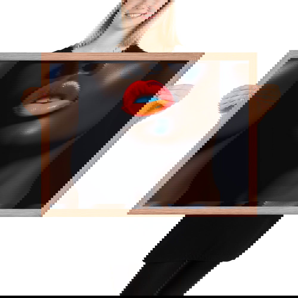 Orange Lips Framed poster - ShopEbonyMonique