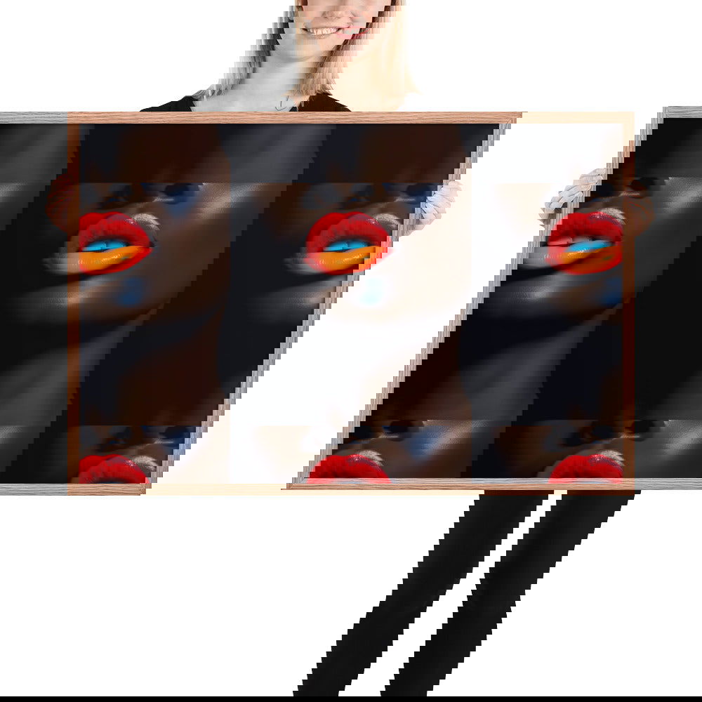 Orange Lips Framed poster - ShopEbonyMonique