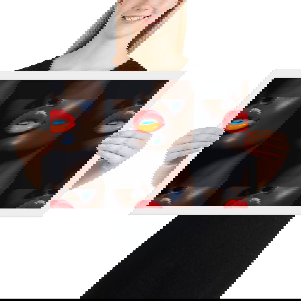 Orange Lips Framed poster - ShopEbonyMonique