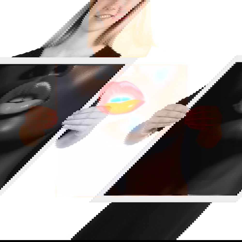 Orange Lips Framed poster - ShopEbonyMonique