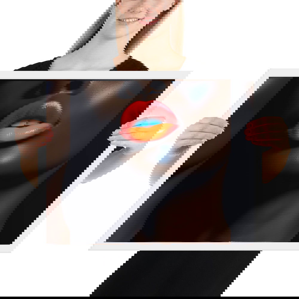 Orange Lips Framed poster - ShopEbonyMonique