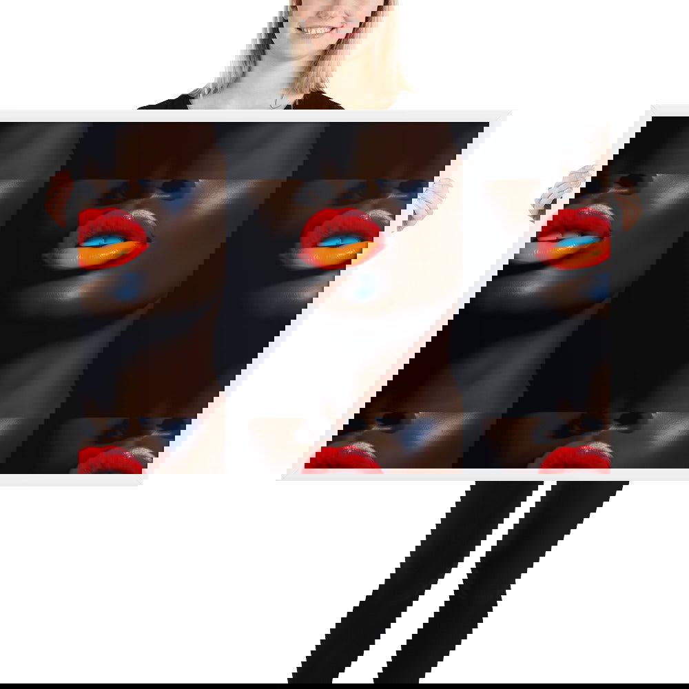 Orange Lips Framed poster - ShopEbonyMonique