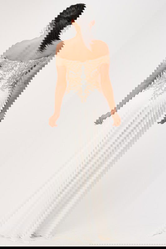 Plus Size Chiffon Embellished Dress - ShopEbonyMonique