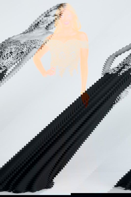 Plus Size Chiffon Embellished Dress - ShopEbonyMonique