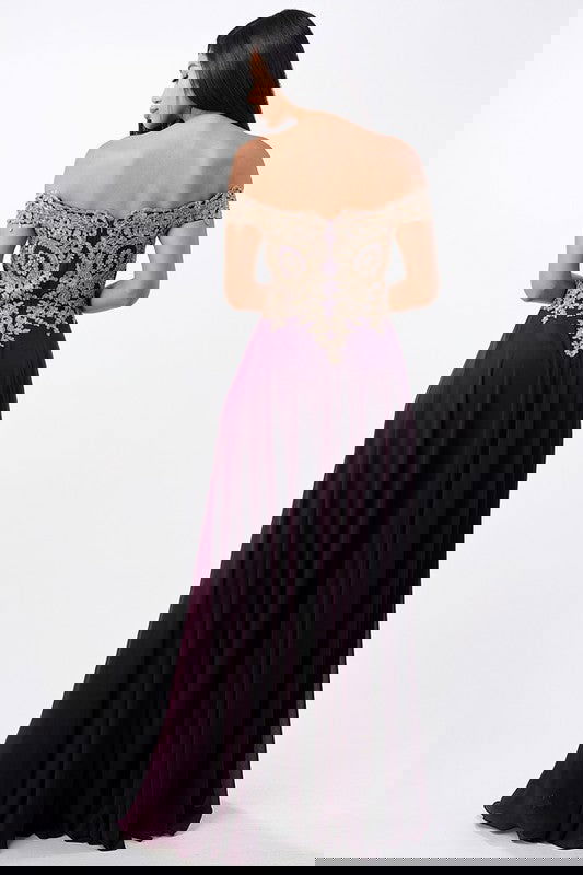 Plus Size Chiffon Embellished Dress - ShopEbonyMonique