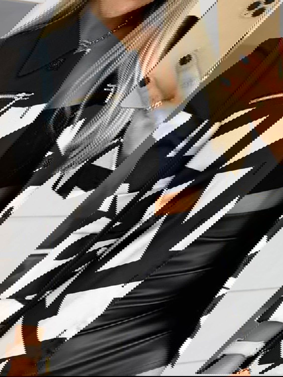 Printed Button Up Zip Detail Shacket - ShopEbonyMonique