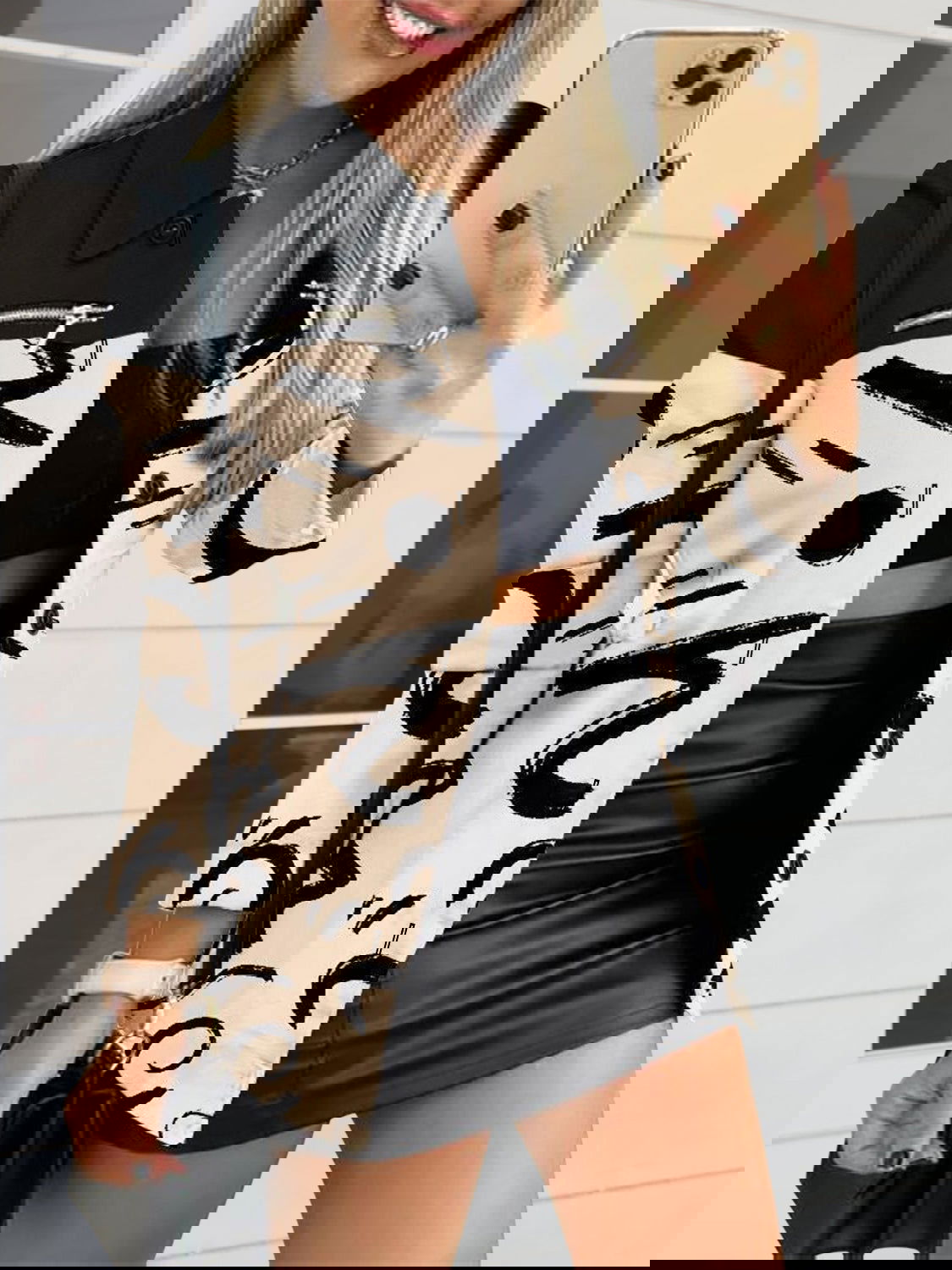 Printed Button Up Zip Detail Shacket - ShopEbonyMonique