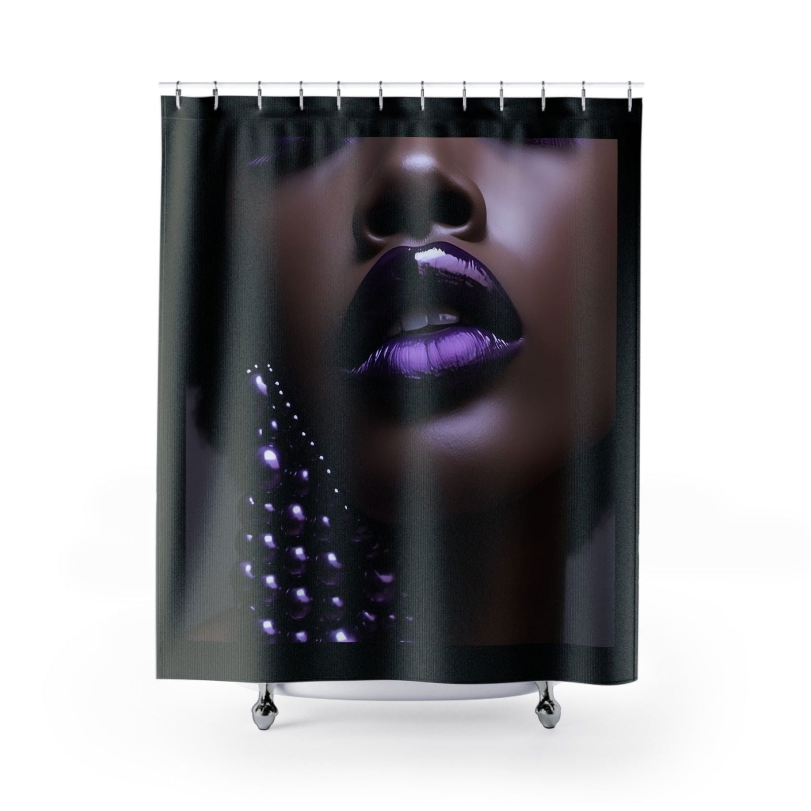 Purple Lips Shower Curtains - ShopEbonyMonique