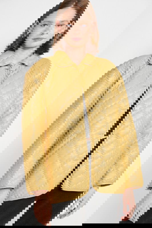 Quilted Button Down Jacket - ShopEbonyMonique