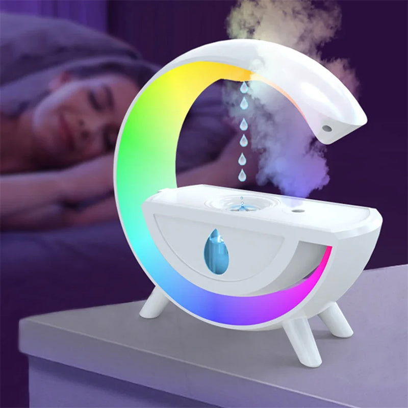 RGB Night Light Water Droplet Sprayer Anti-Gravity Air Humidifier 350ml Creative Home Office Mist Maker Diffuser Christmas Gift - ShopEbonyMonique