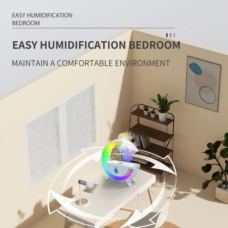 RGB Night Light Water Droplet Sprayer Anti-Gravity Air Humidifier 350ml Creative Home Office Mist Maker Diffuser Christmas Gift - ShopEbonyMonique